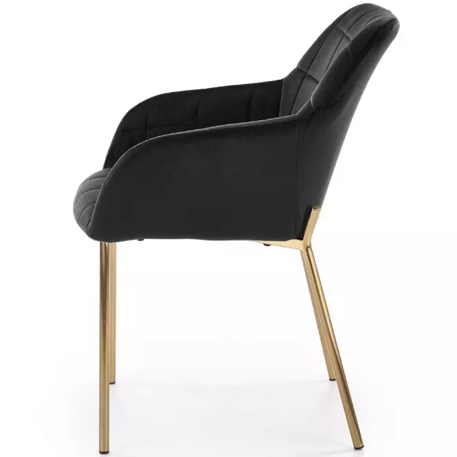 Stolička K306 Velvet/Chrome čierna/Zlatý