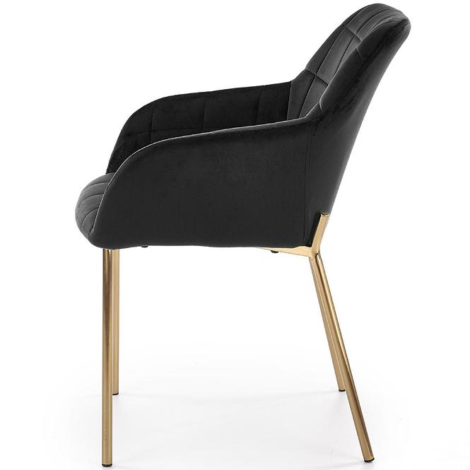 Stolička K306 Velvet/Chrome čierna/Zlatý