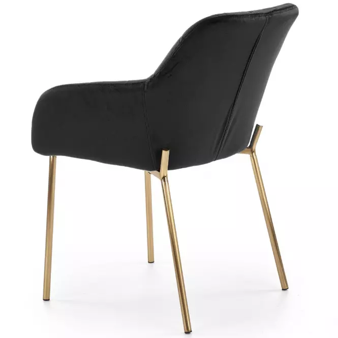 Stolička K306 Velvet/Chrome čierna/Zlatý