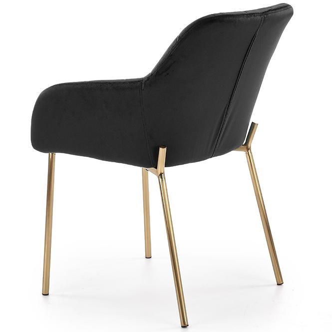 Stolička K306 Velvet/Chrome čierna/Zlatý