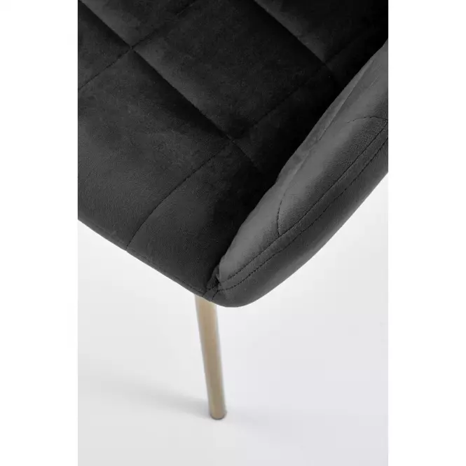 Stolička K306 Velvet/Chrome čierna/Zlatý
