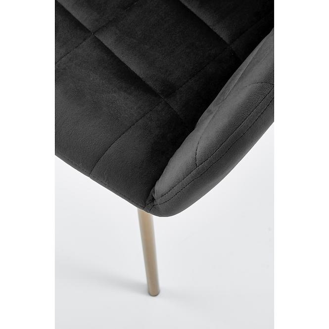 Stolička K306 Velvet/Chrome čierna/Zlatý