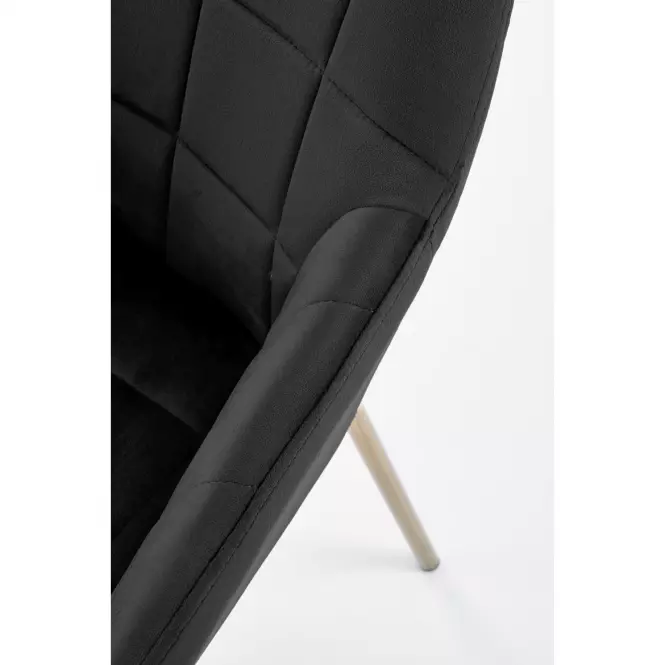 Stolička K306 Velvet/Chrome čierna/Zlatý