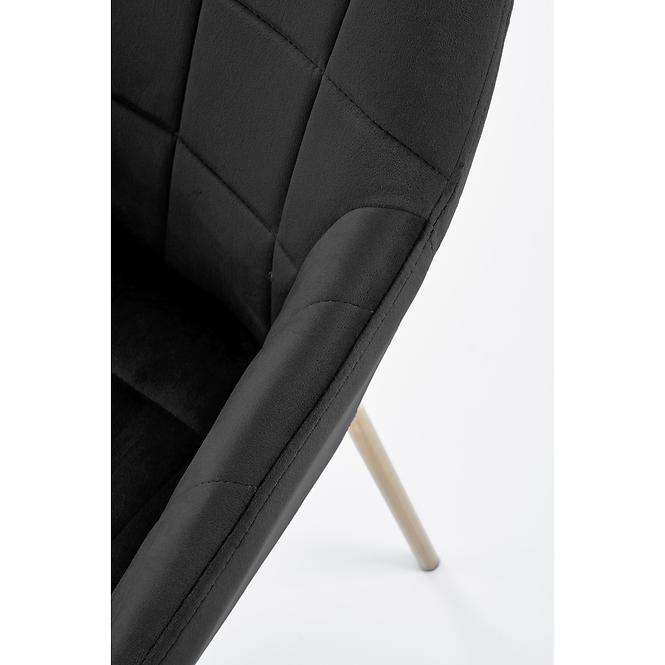 Stolička K306 Velvet/Chrome čierna/Zlatý,4