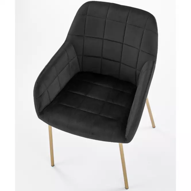 Stolička K306 Velvet/Chrome čierna/Zlatý