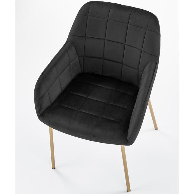 Stolička K306 Velvet/Chrome čierna/Zlatý