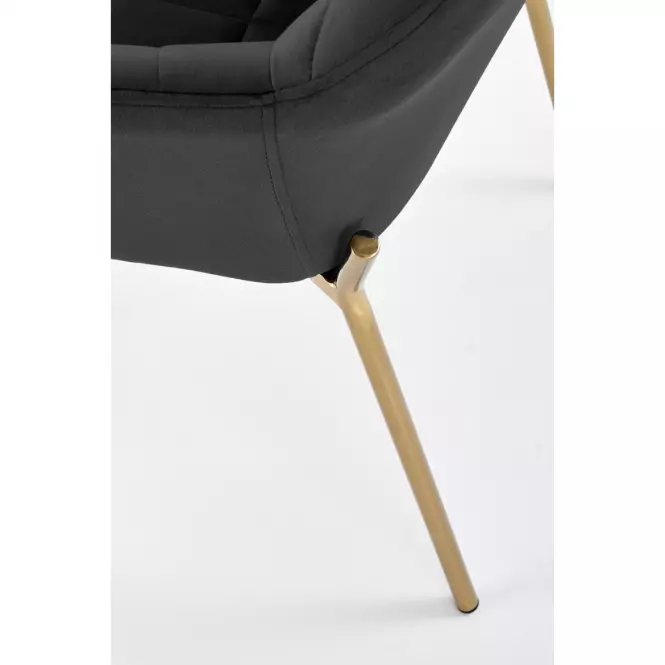 Stolička K306 Velvet/Chrome čierna/Zlatý