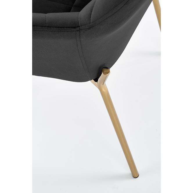 Stolička K306 Velvet/Chrome čierna/Zlatý