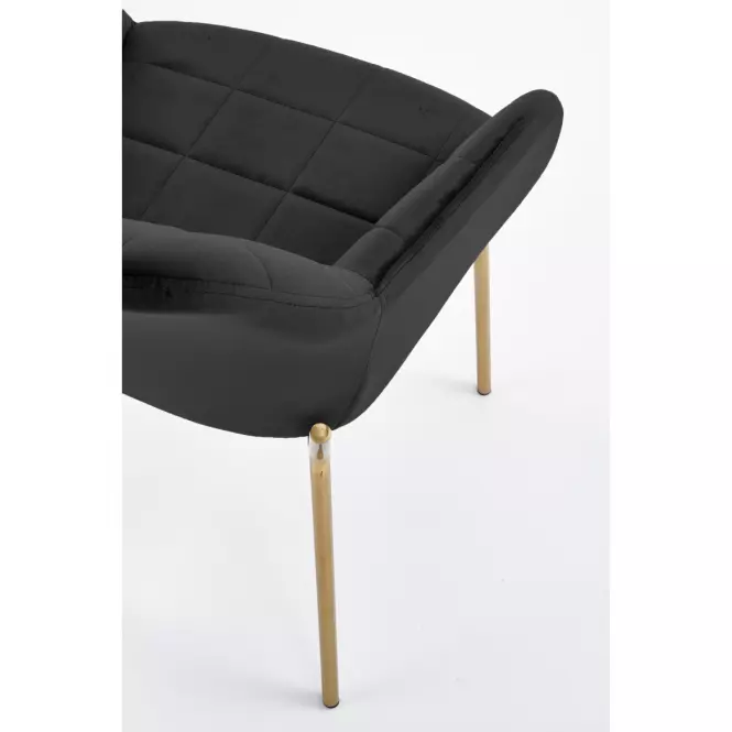 Stolička K306 Velvet/Chrome čierna/Zlatý