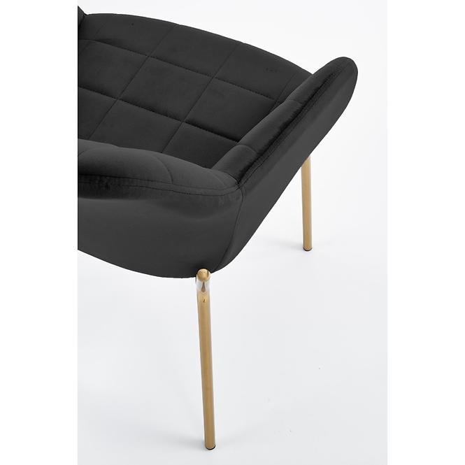 Stolička K306 Velvet/Chrome čierna/Zlatý
