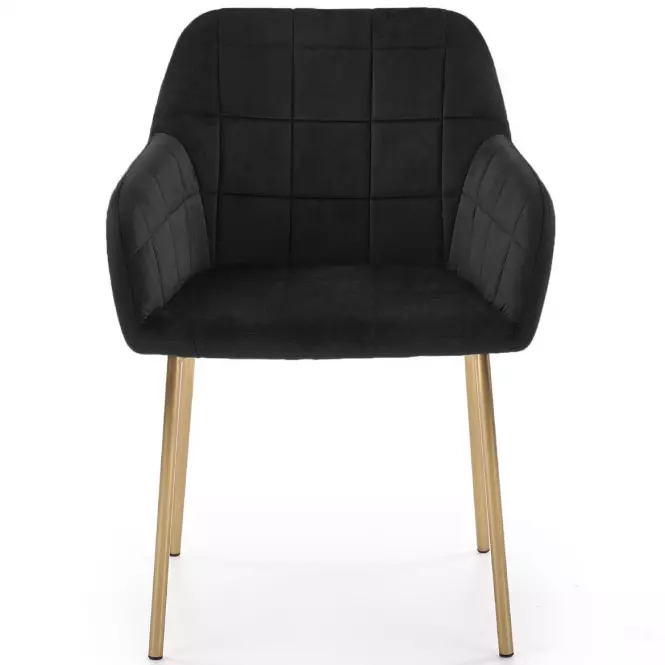 Stolička K306 Velvet/Chrome čierna/Zlatý