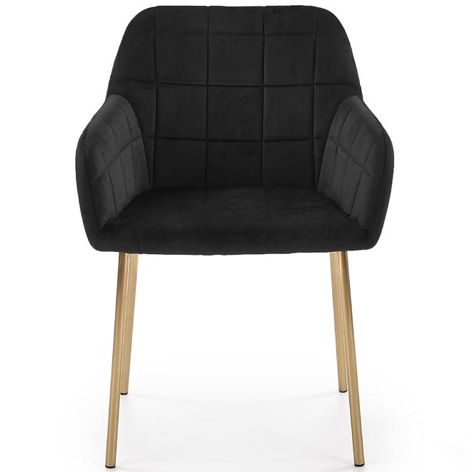 Stolička K306 Velvet/Chrome čierna/Zlatý