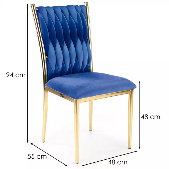 Stolička K436 Velvet/Chrome Granát/Zlatý,2