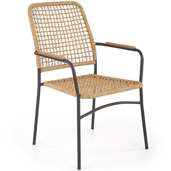 Stolička K457 Rattan/Kov Natural/čierna