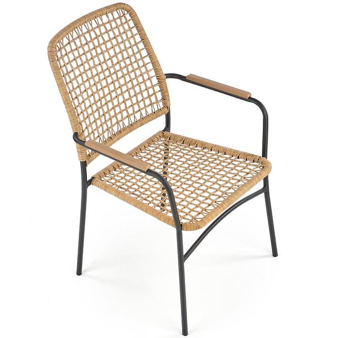 Stolička K457 Rattan/Kov Natural/čierna