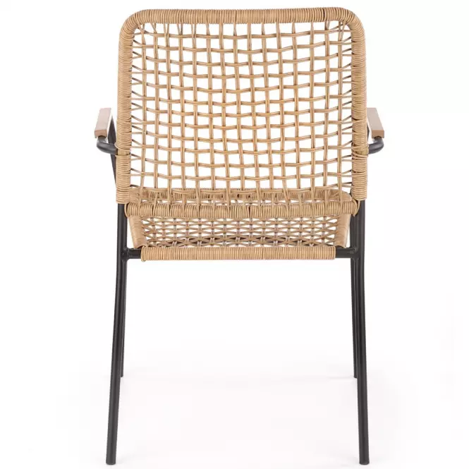Stolička K457 Rattan/Kov Natural/čierna