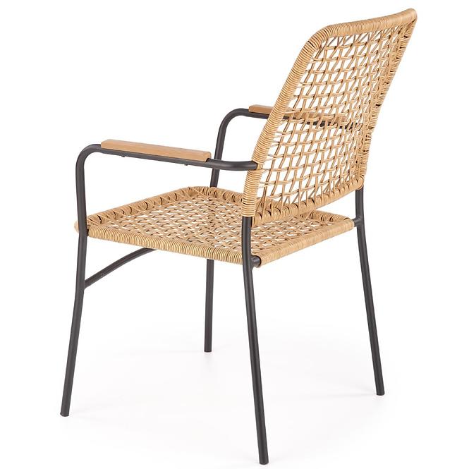Stolička K457 Rattan/Kov Natural/čierna