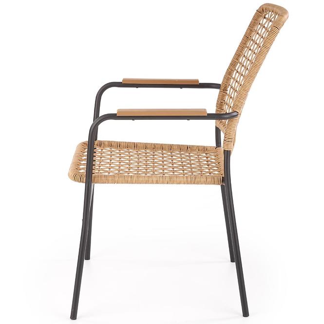 Stolička K457 Rattan/Kov Natural/čierna