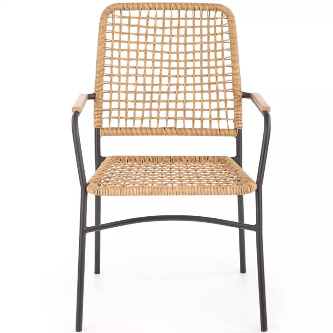 Stolička K457 Rattan/Kov Natural/čierna