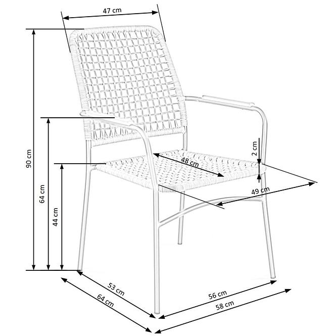 Stolička K457 Rattan/Kov Natural/čierna