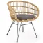 Stolička K456 Rattan/Tkanina/Kov Natural/Šedá