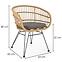 Stolička K456 Rattan/Tkanina/Kov Natural/Šedá,2