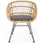 Stolička K456 Rattan/Tkanina/Kov Natural/Šedá,3