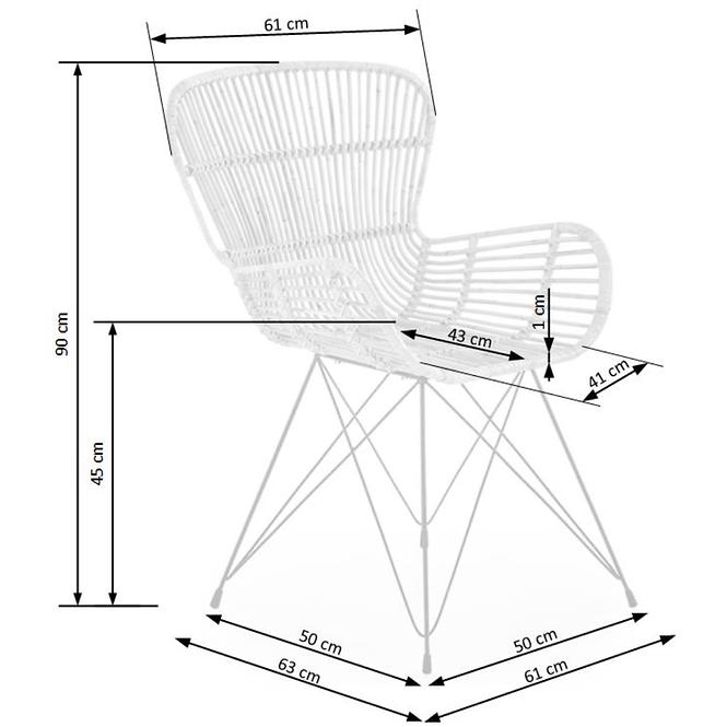 Stolička K335 Rattan/Kov Natural 