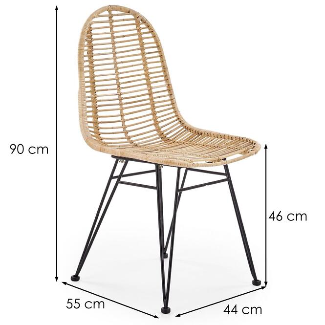 Stolička K337 Ratan/Kov Natural