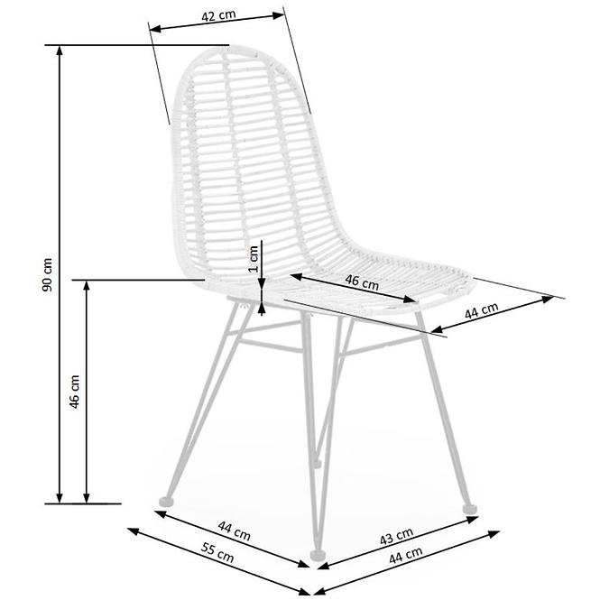 Stolička K337 Rattan/Kov Natural 