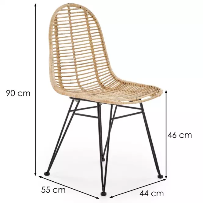 Stolička K337 Rattan/Kov Natural