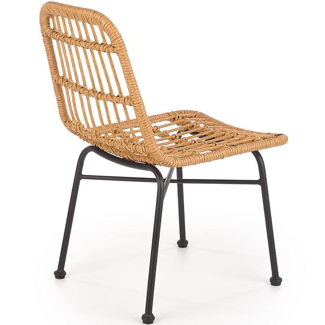 Stolička K401 Rattan/Tkanina/Kov Natural/čierna