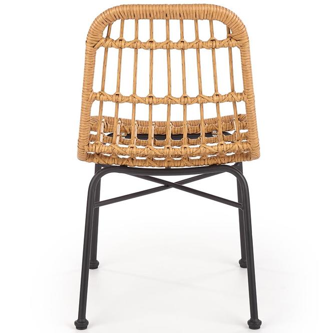 Stolička K401 Rattan/Tkanina/Kov Natural/čierna
