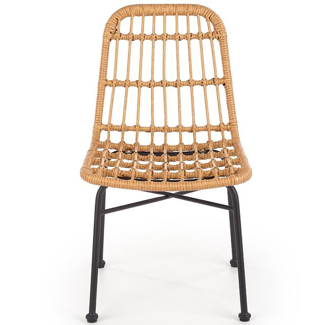 Stolička K401 Rattan/Tkanina/Kov Natural/čierna