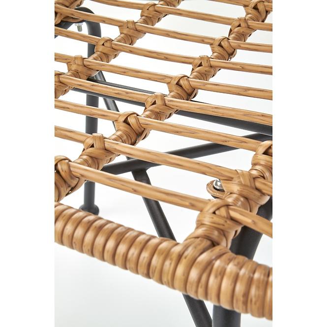 Stolička K401 Rattan/Tkanina/Kov Natural/čierna