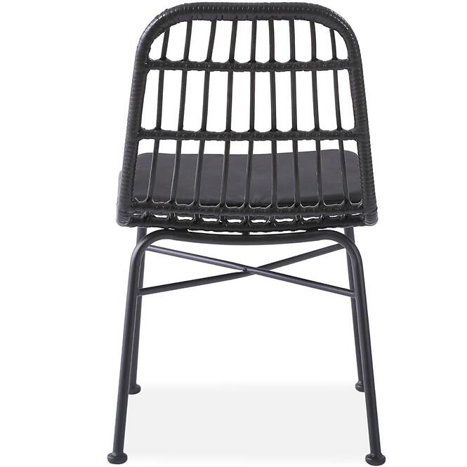 Stolička K401 Rattan/Tkanina/Kov čierna/Šedá,10