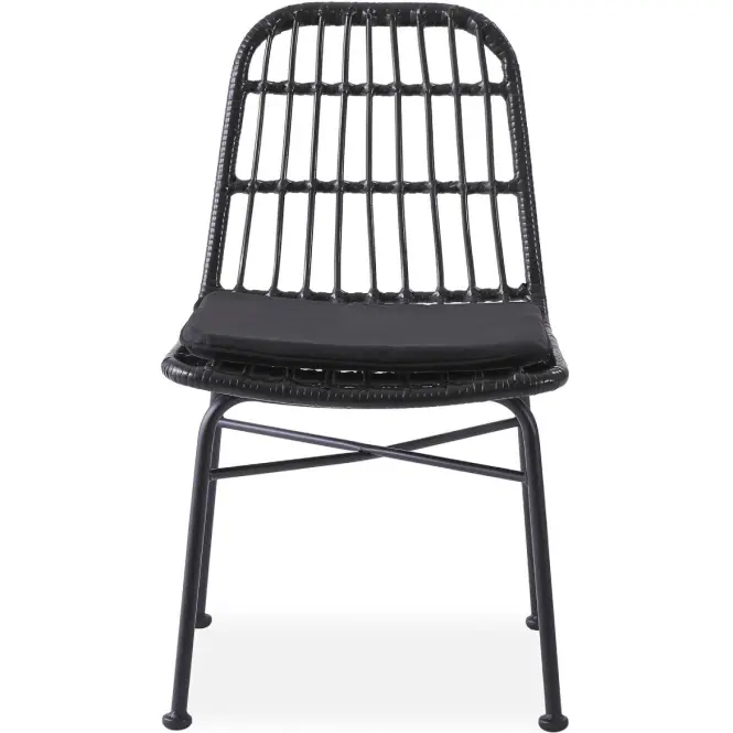 Stolička K401 Rattan/Tkanina/Kov čierna/Šedá,13