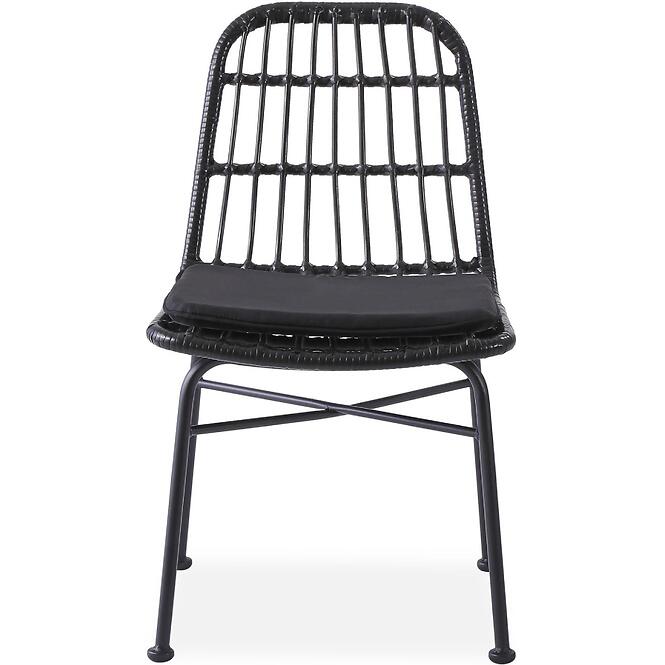 Stolička K401 Rattan/Tkanina/Kov čierna/Šedá,13