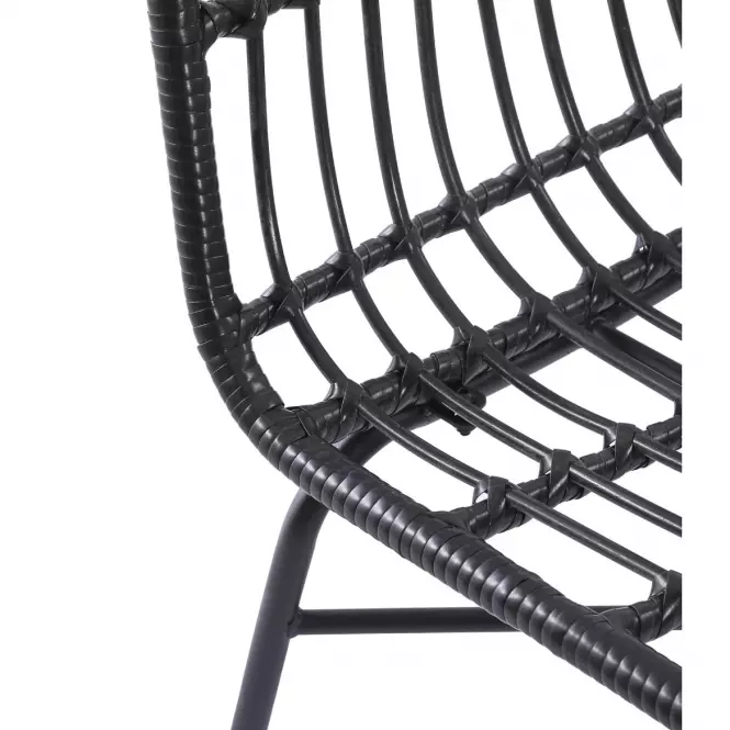 Stolička K401 Rattan/Tkanina/Kov čierna/Šedá,20