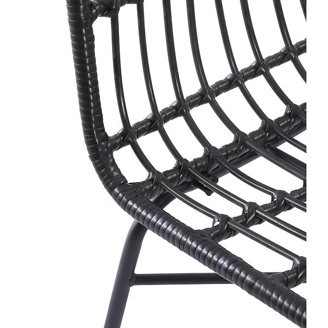 Stolička K401 Rattan/Tkanina/Kov čierna/Šedá,20