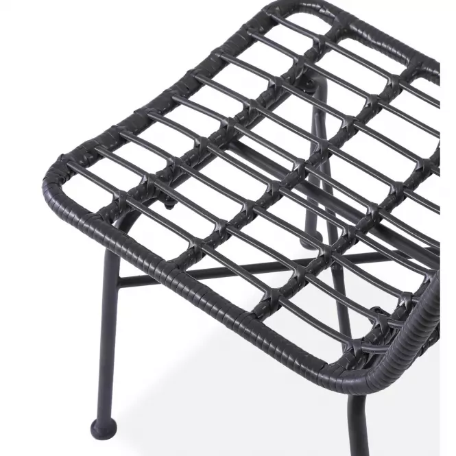 Stolička K401 Rattan/Tkanina/Kov čierna/Šedá,3