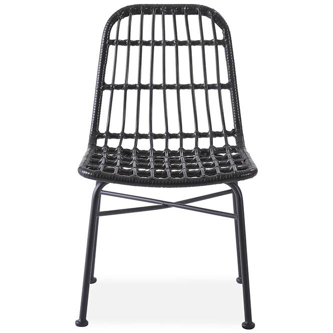 Stolička K401 Rattan/Tkanina/Kov čierna/Šedá,6