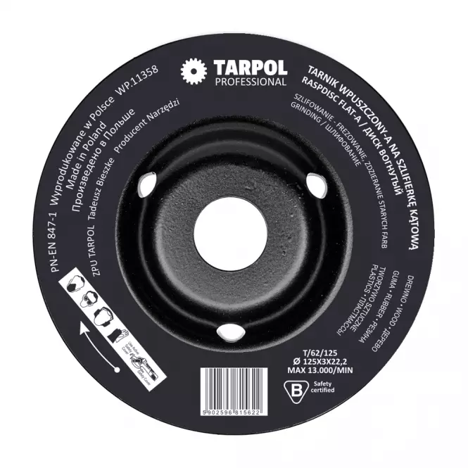 TARPOL Plochá rašpľa A 125 mm T-62,8