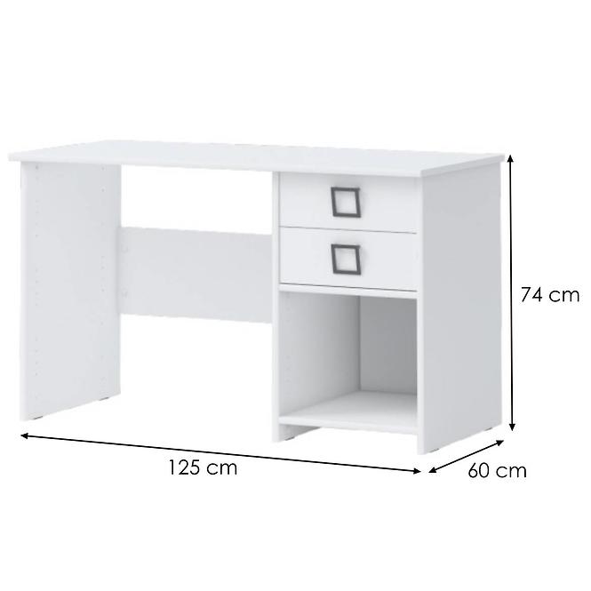 Písací stôl  Kiki KS6-BE/KI-15 biely/biely,2
