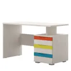 Písací stôl  JOY-KS3 polárna borovica/mango/limetka/tyrkys
