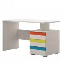Písací stôl  JOY-KS3 polárna borovica/mango/limetka/tyrkys