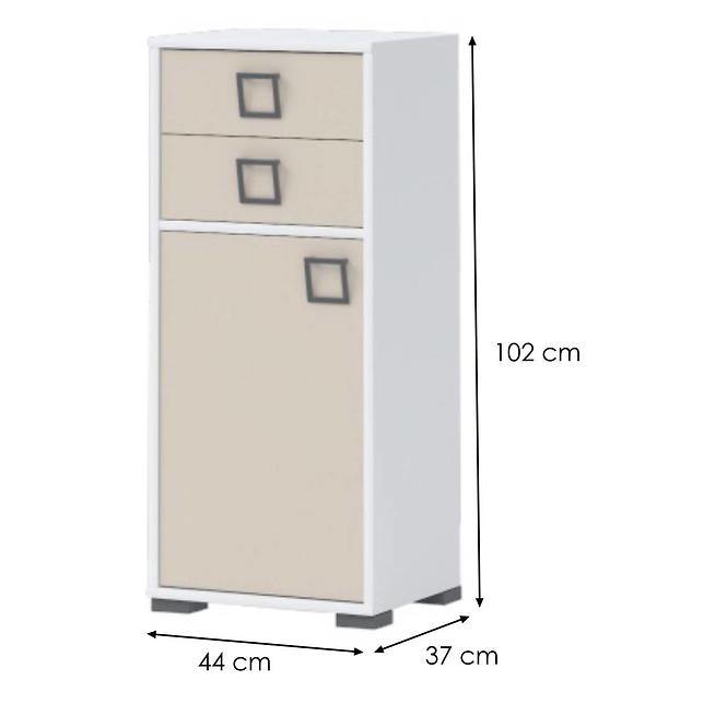 Komoda 1D2S Kiki OR12-BE/KI-01 white/sand