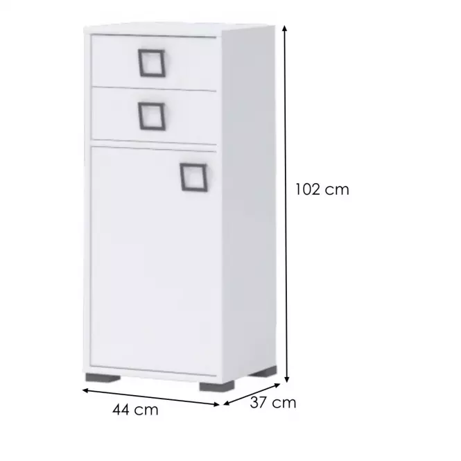 Komoda 1D2S Kiki OR12-BE/KI-15 white/white,2
