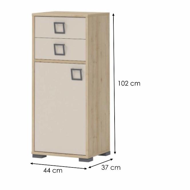 Komoda 1D2S Kiki OR12-BK/KI-01 beech/sand