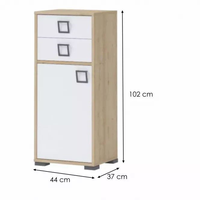 Komoda 1D2S Kiki OR12-BK/KI-15 beech/white